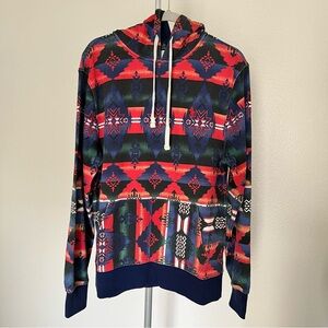 Polo Ralph Lauren Aztec Southwestern Beacon Fleece Hoodie Serape Size L